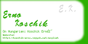 erno koschik business card